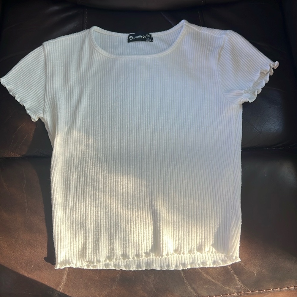White Fitted T shirt